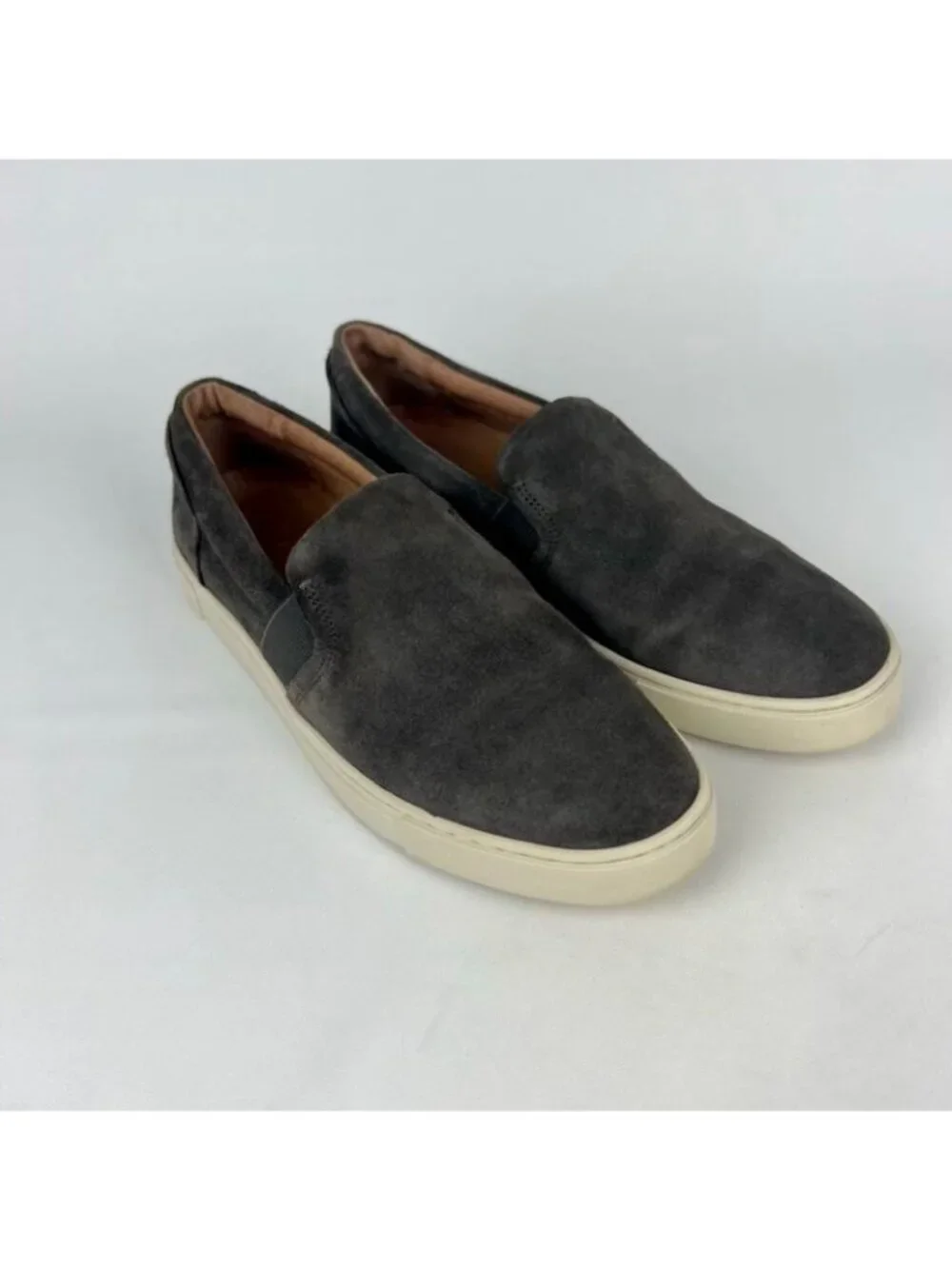 Frye Ivy Grigio Gray Suede Slip On Sneaker 8.5